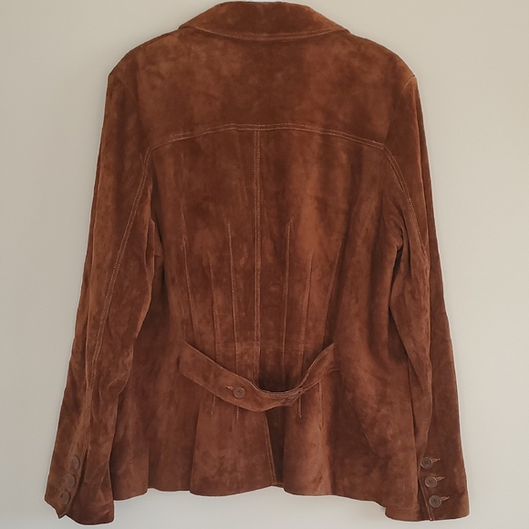 Danier Vintage Chestnut Brown Suede Blazer Country Feminine Jacket Sz 2XL - Picture 6 of 15
